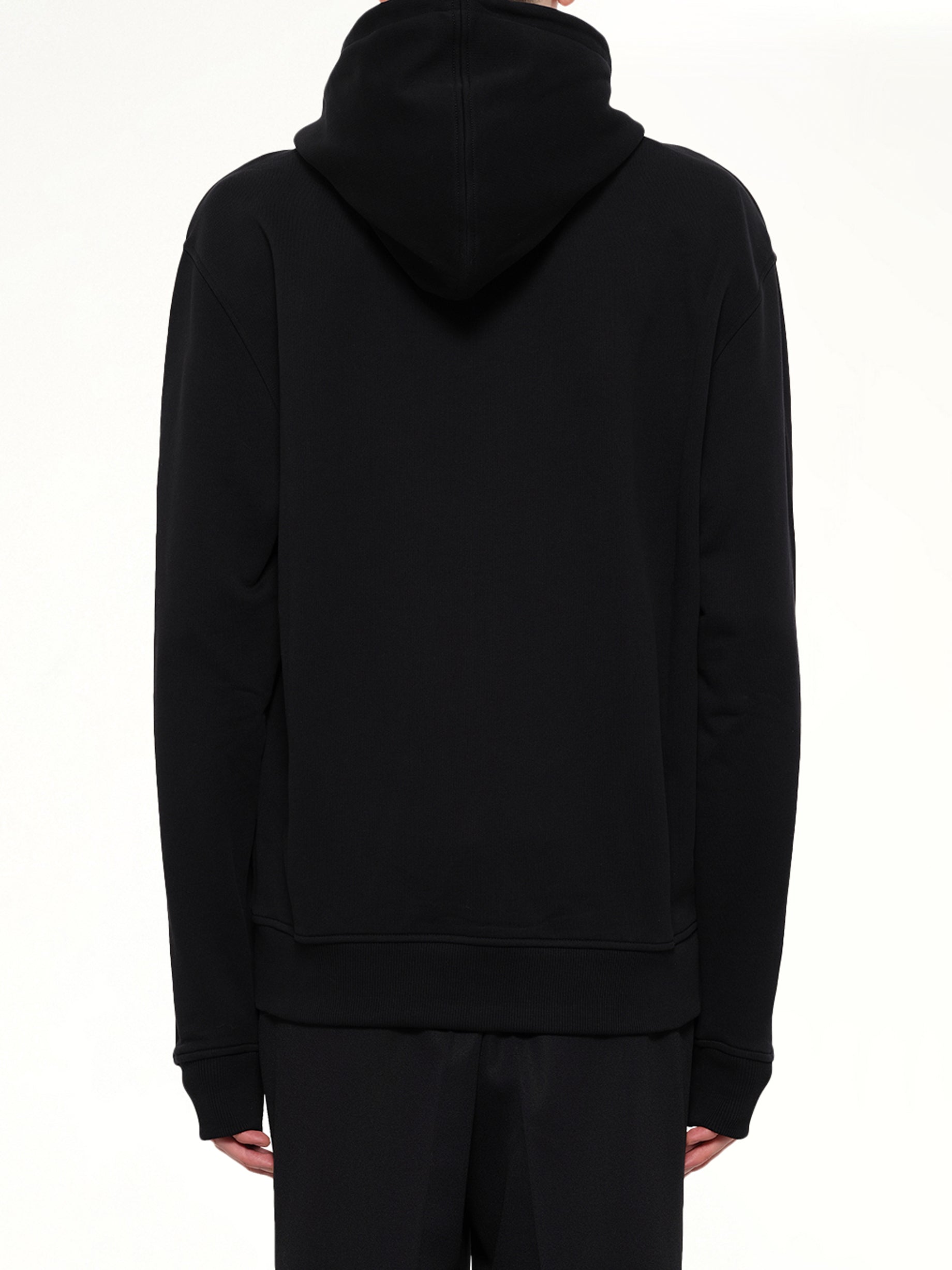 AMI PARIS Red Ami De Coeur Zip Hoodie in Black Back View from MARAIS