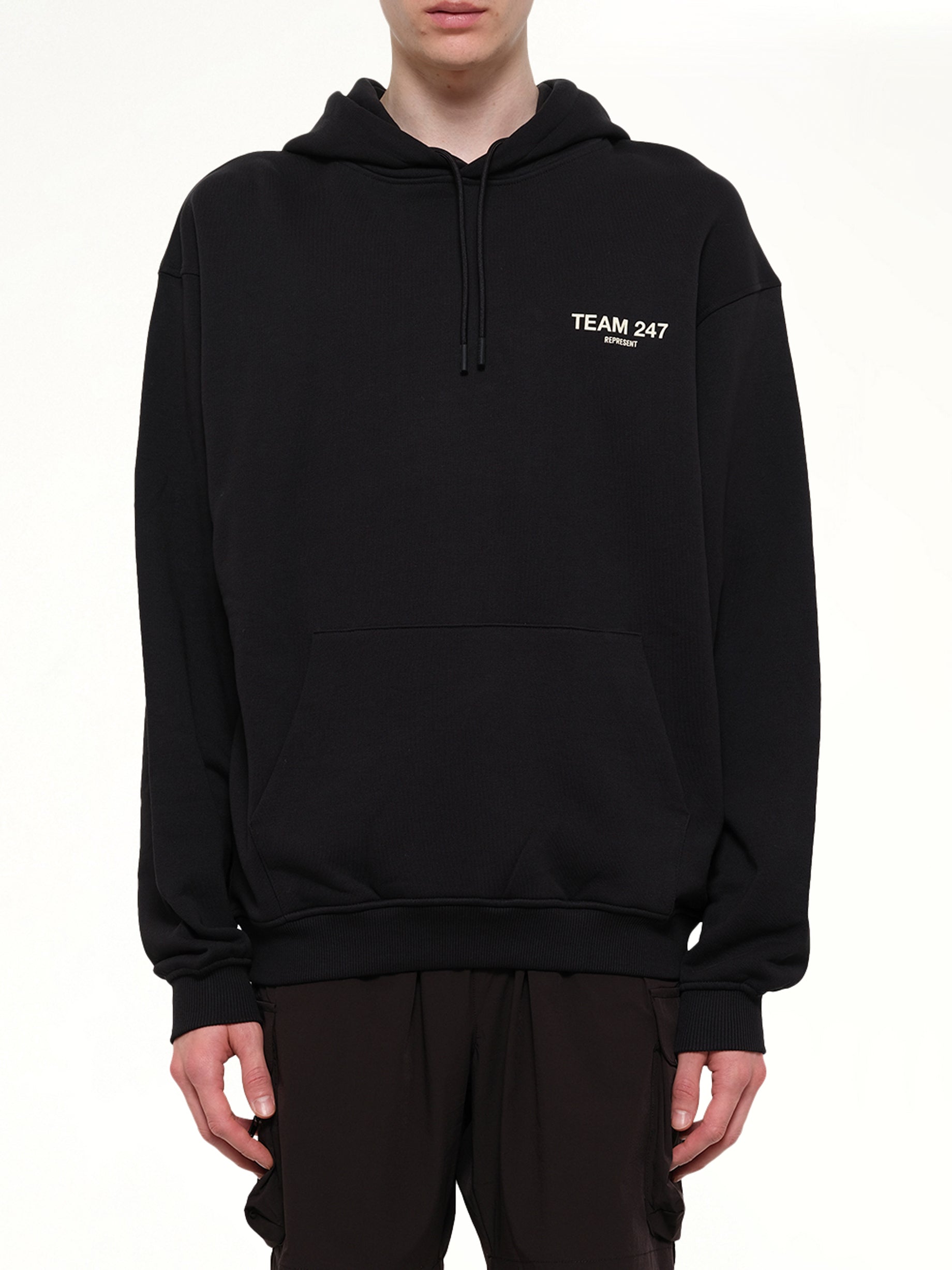 Team 247 Oversized Hoodie in Jet Black