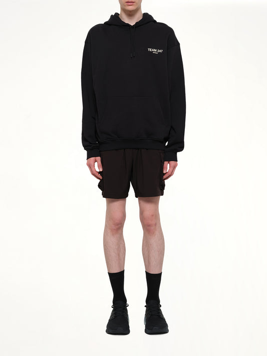 Team 247 Oversized Hoodie in Jet Black