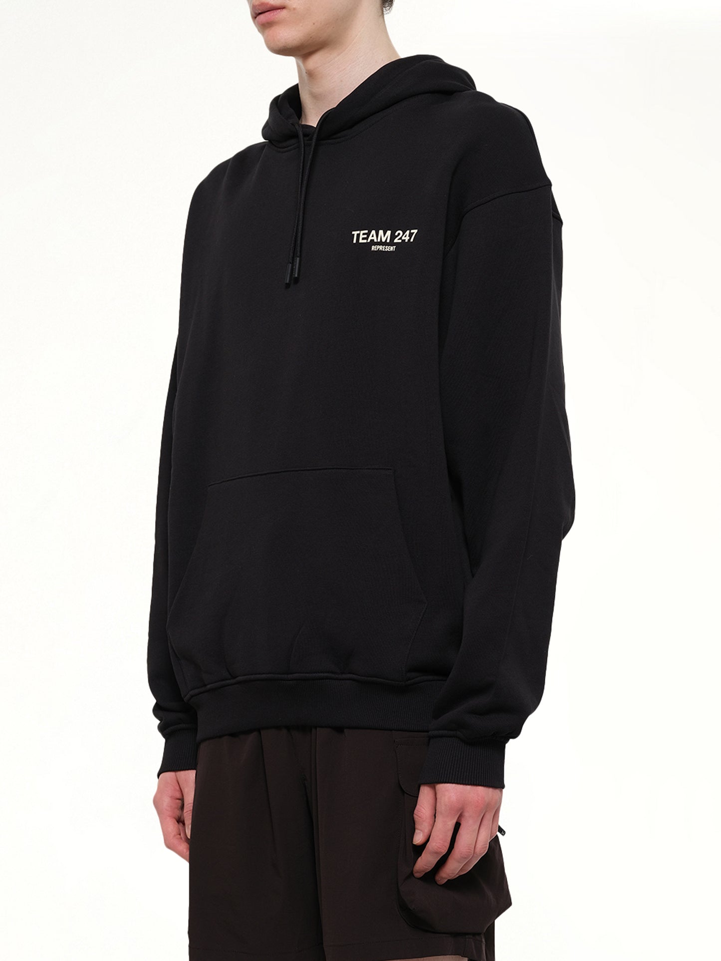 Team 247 Oversized Hoodie in Jet Black