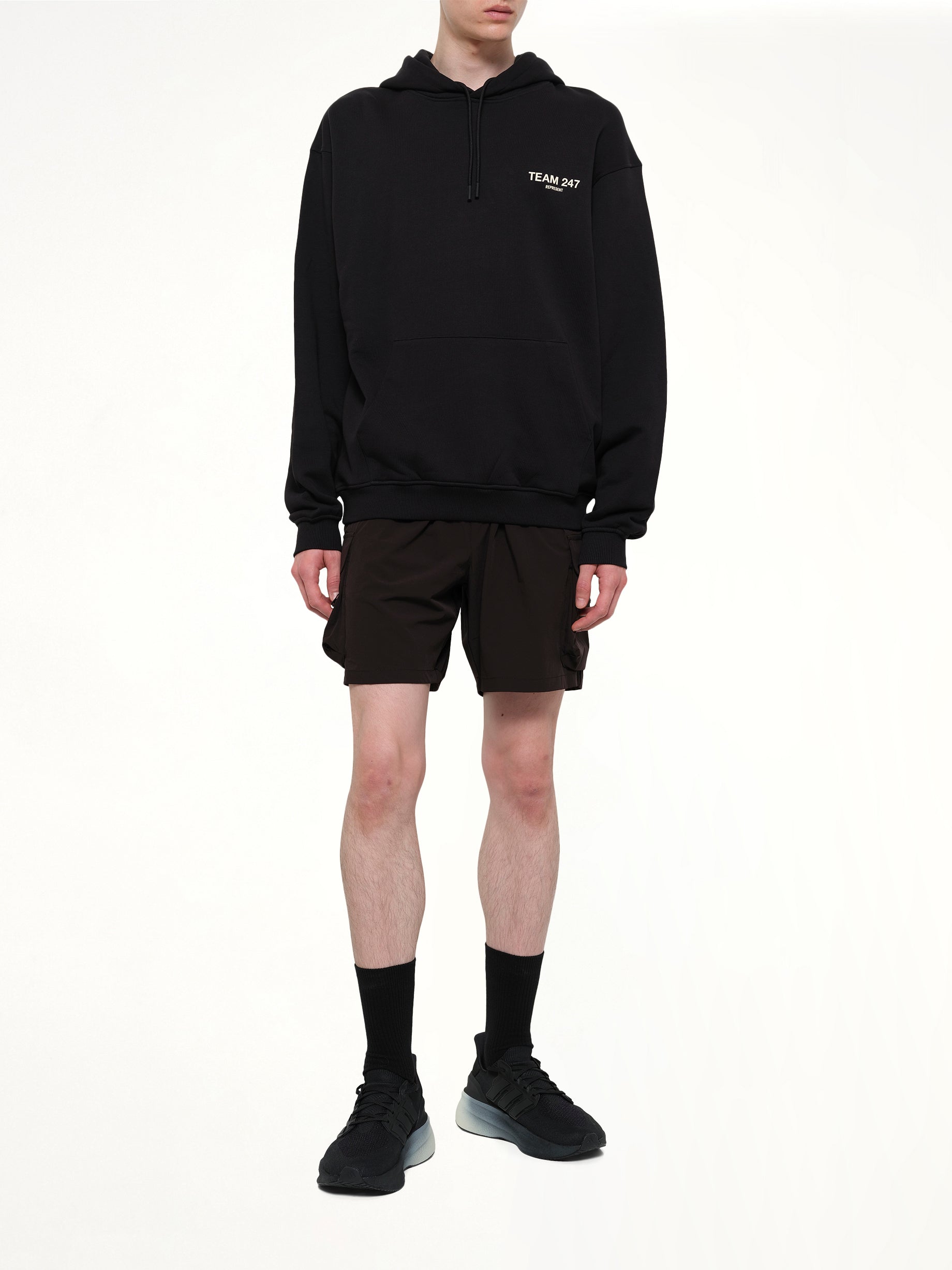 REPRESENT Team 247 Oversized Hoodie in Jet Black Full Reference from MARAIS