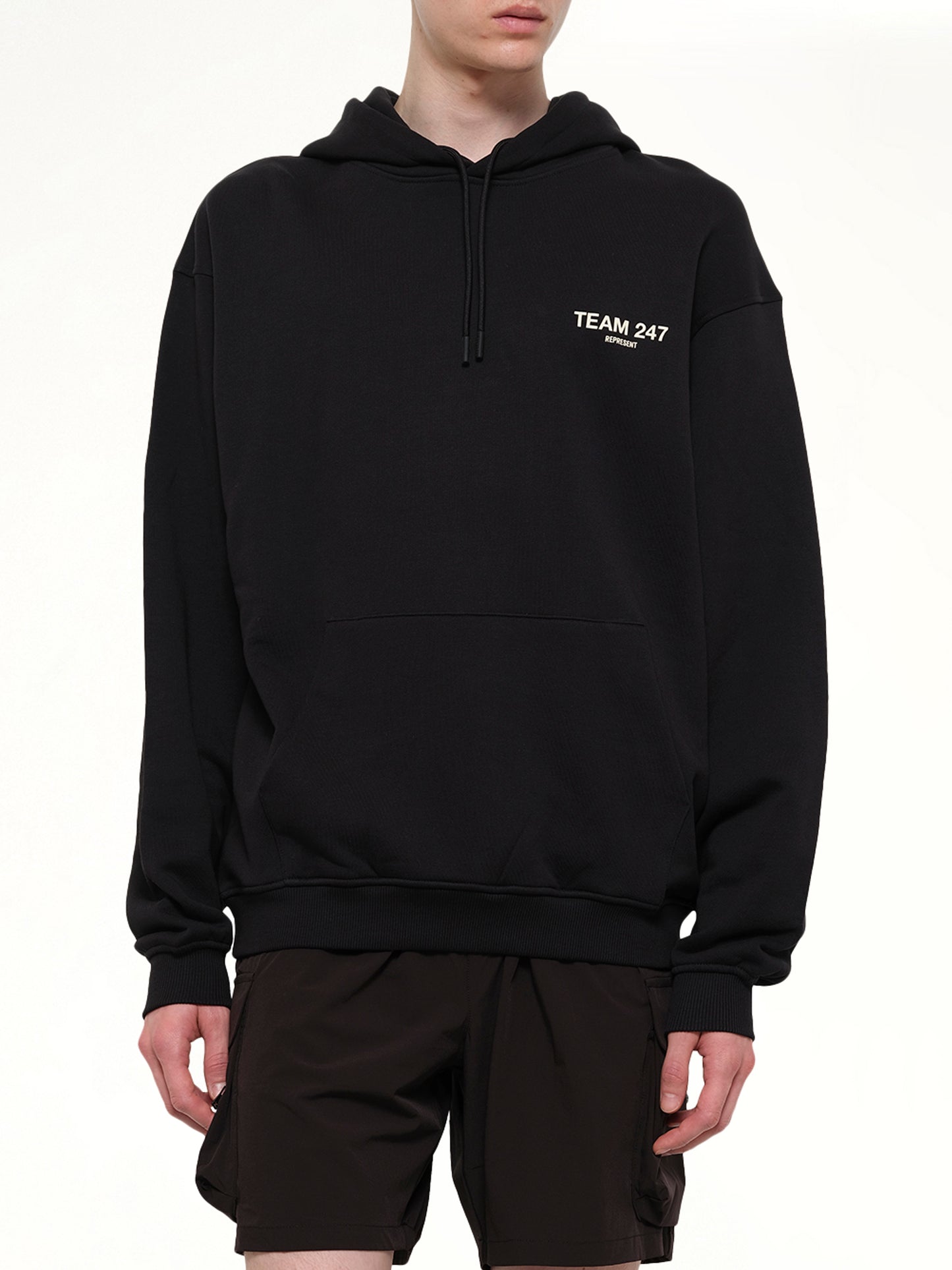 Team 247 Oversized Hoodie in Jet Black