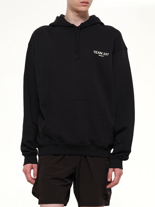 Team 247 Oversized Hoodie in Jet Black