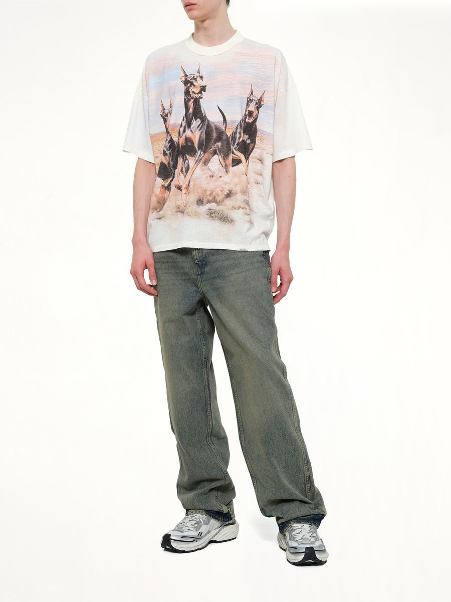 Western Dobermans T-Shirt in Flat White