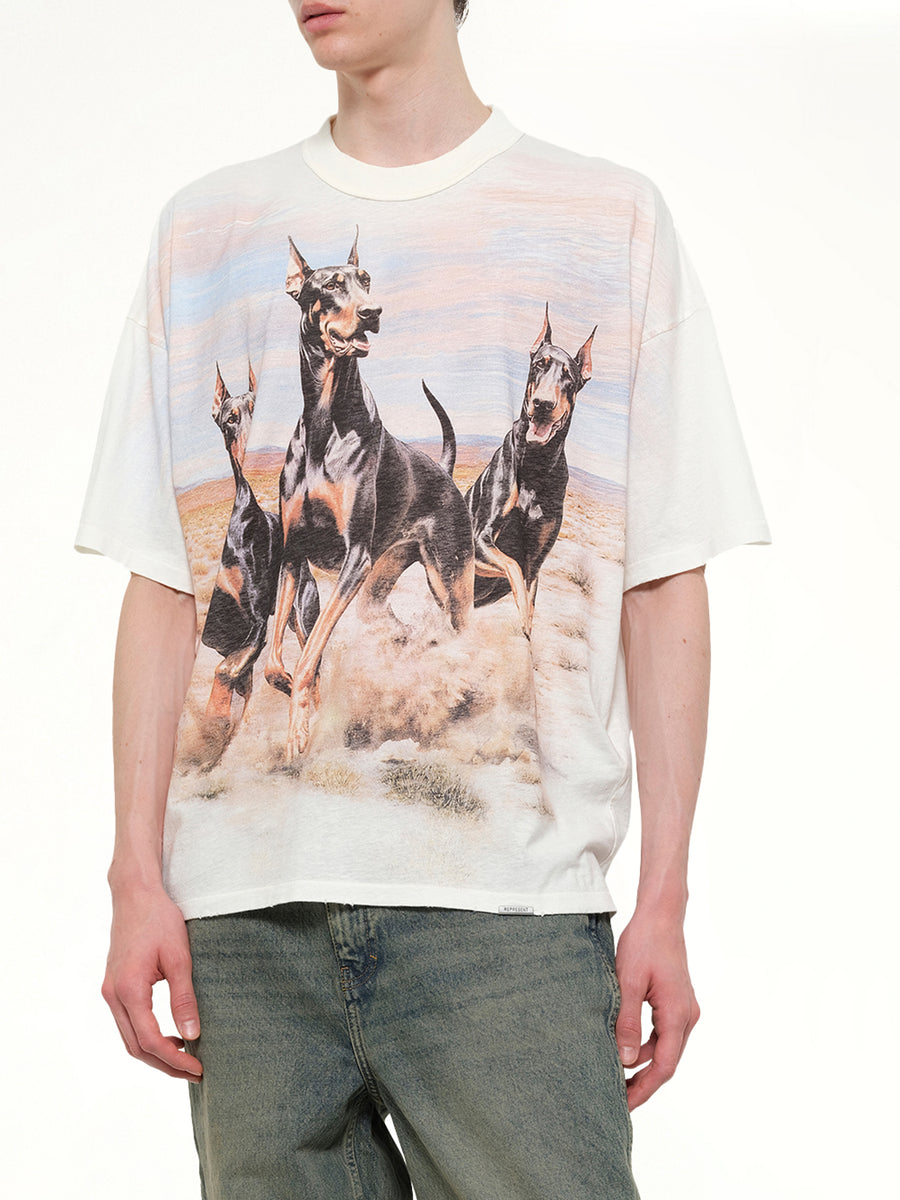 Western Dobermans T-Shirt in Flat White
