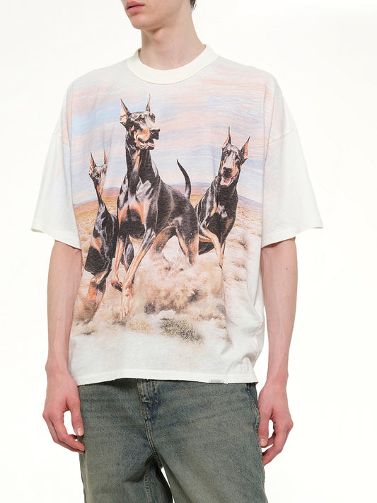 Western Dobermans T-Shirt in Flat White