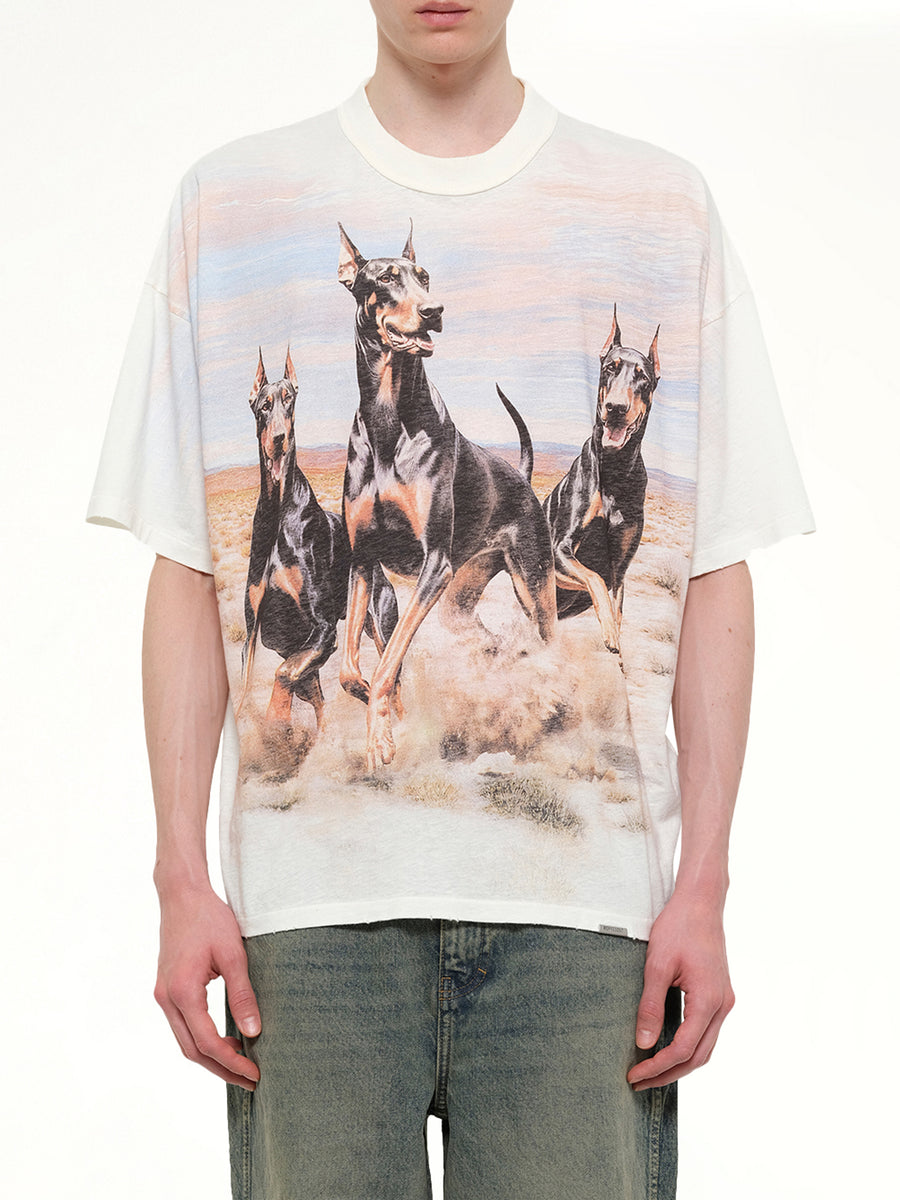 Western Dobermans T-Shirt in Flat White