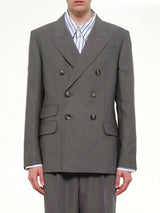 Straight Double Breasted Jacket in Carbon