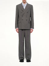 Straight Double Breasted Jacket in Carbon