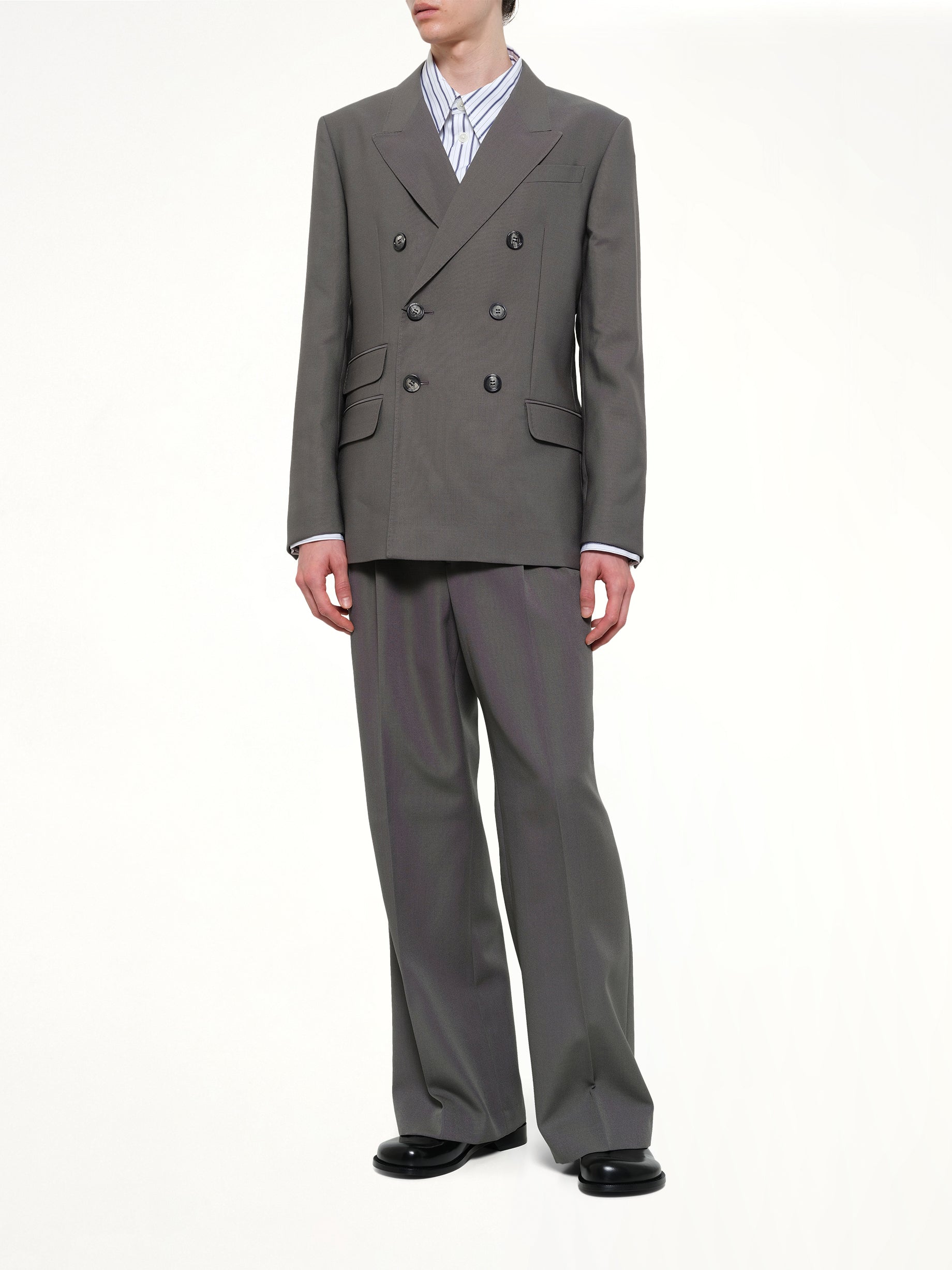 AMI PARIS Straight Double Breasted Jacket in Carbon Full Reference from MARAIS