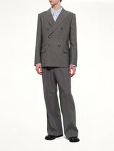 Straight Double Breasted Jacket in Carbon