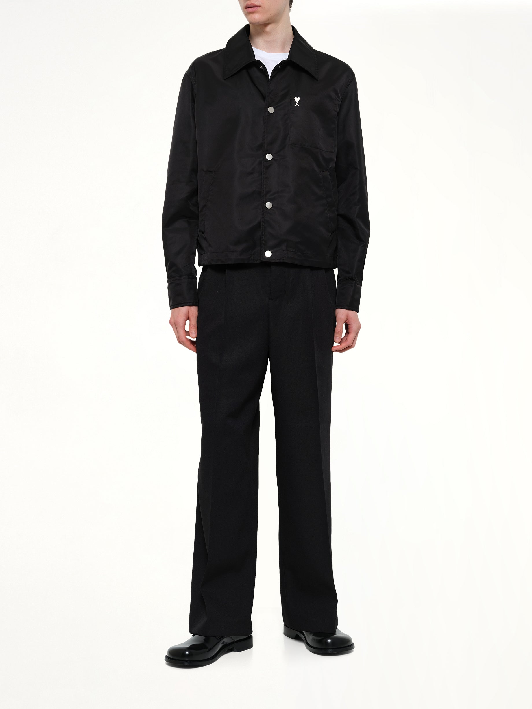 AMI PARIS Ami De Coeur Coach Jacket in Black Full Reference from MARAIS