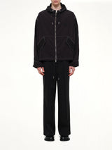 Crinkle Nylon Zipped Jacket in Black