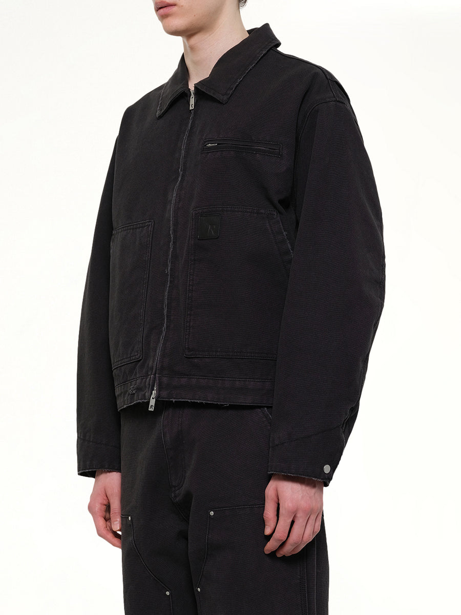 Worker Jacket in Washed Black
