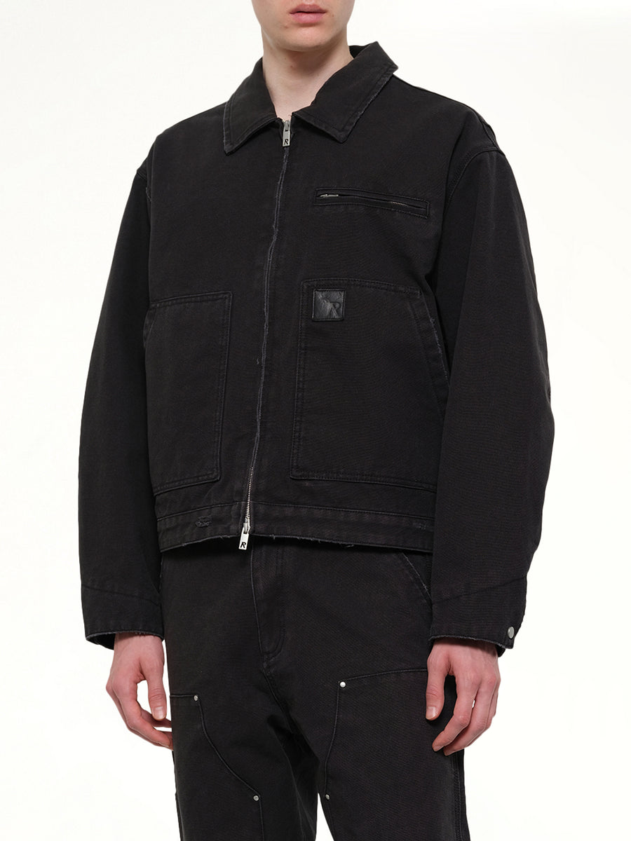 Worker Jacket in Washed Black