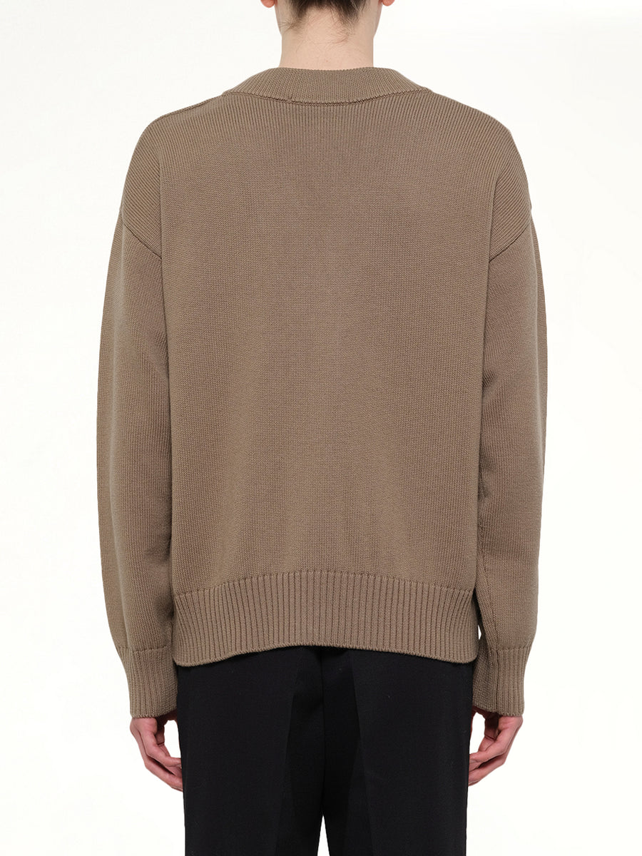 Contrasted Ami De Coeur Cardigan in Beige