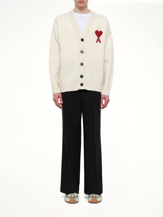 Red Ami De Coeur Cardigan in White