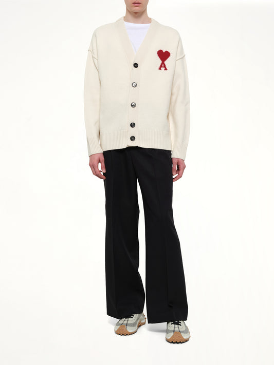 Red Ami De Coeur Cardigan in White