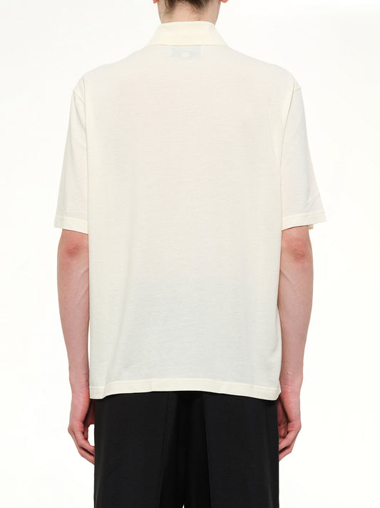 Knitted ADC Boxy Polo in Off White