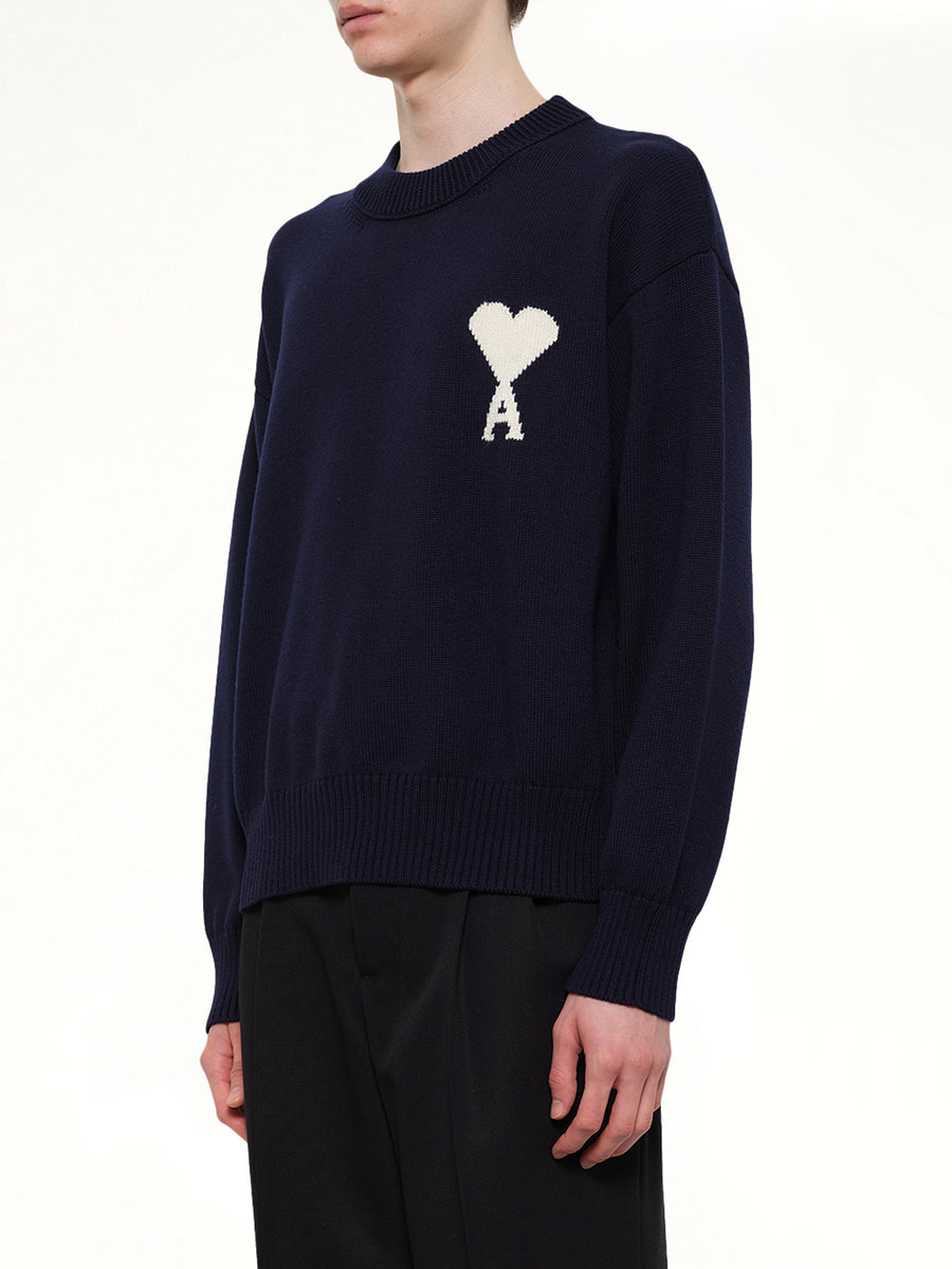 Contrasted Ami De Coeur Sweater in Navy