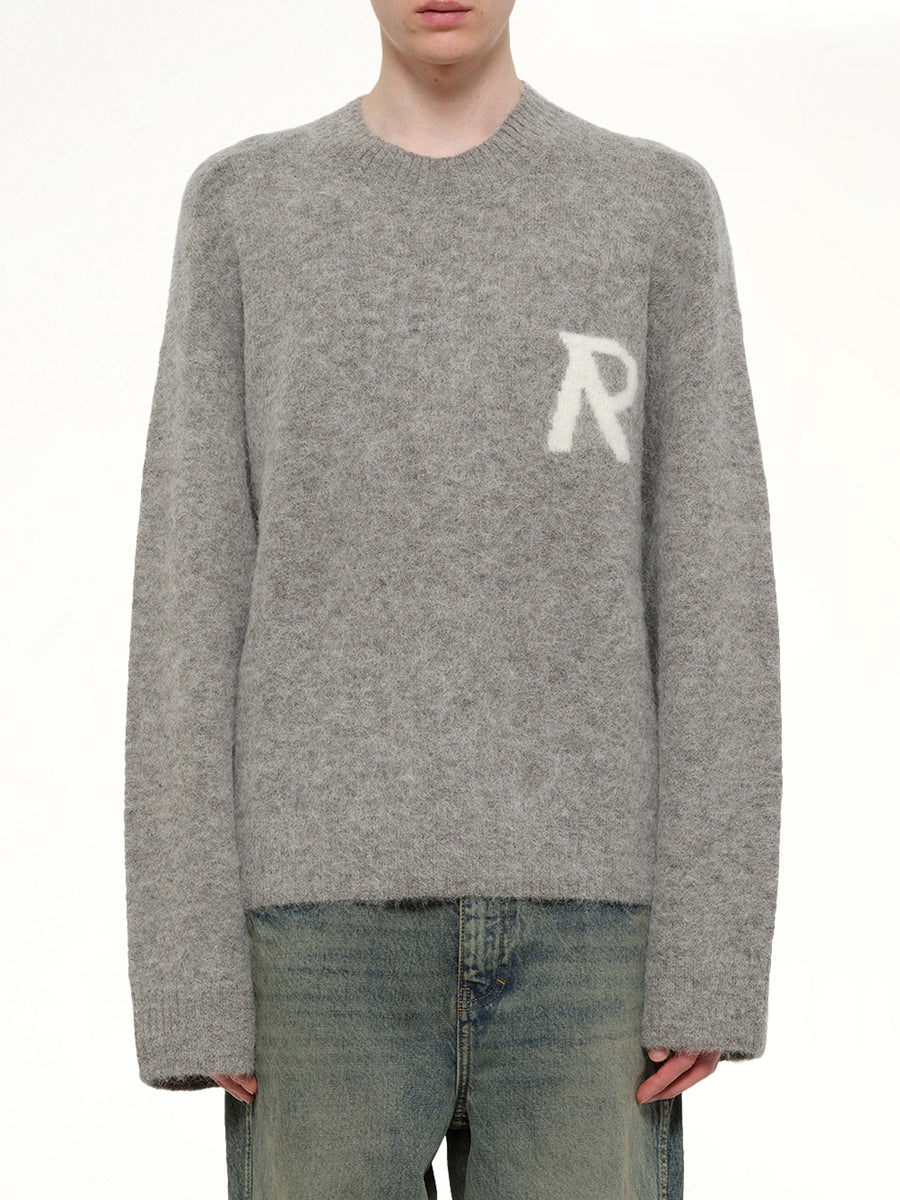 Logo Knit Sweater in Grey