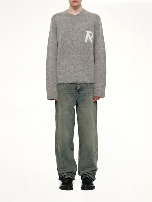 Logo Knit Sweater in Grey