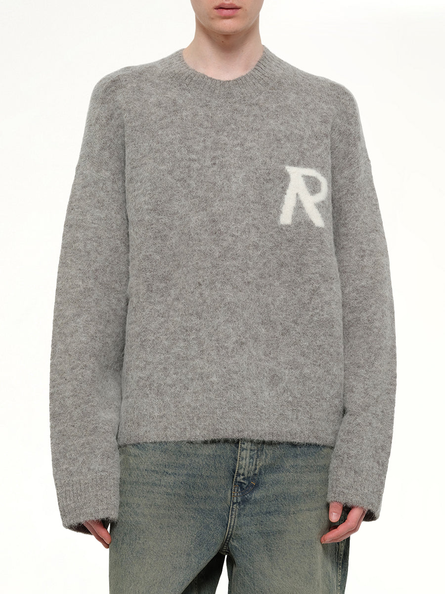 Logo Knit Sweater in Grey