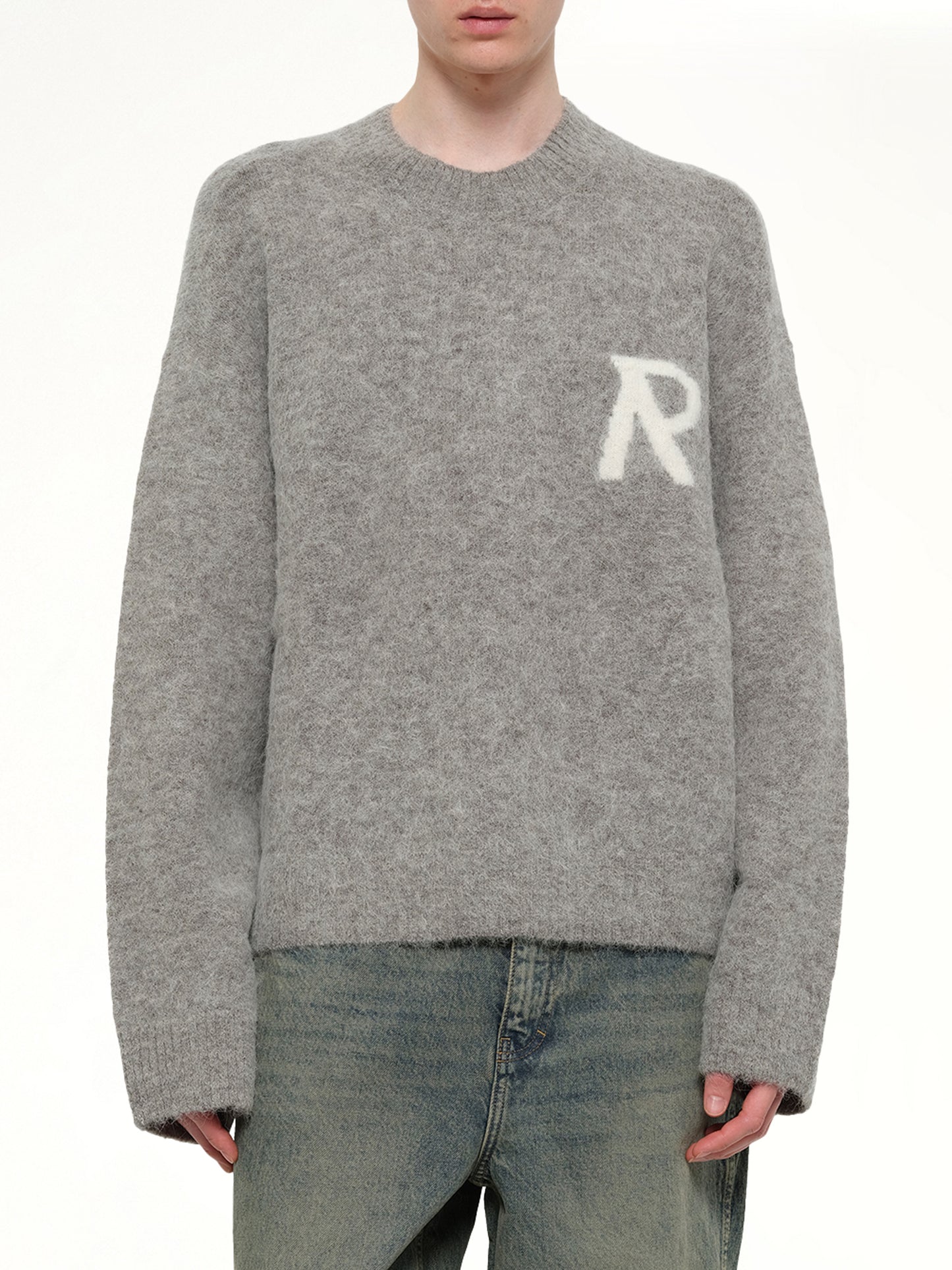 Logo Knit Sweater in Grey