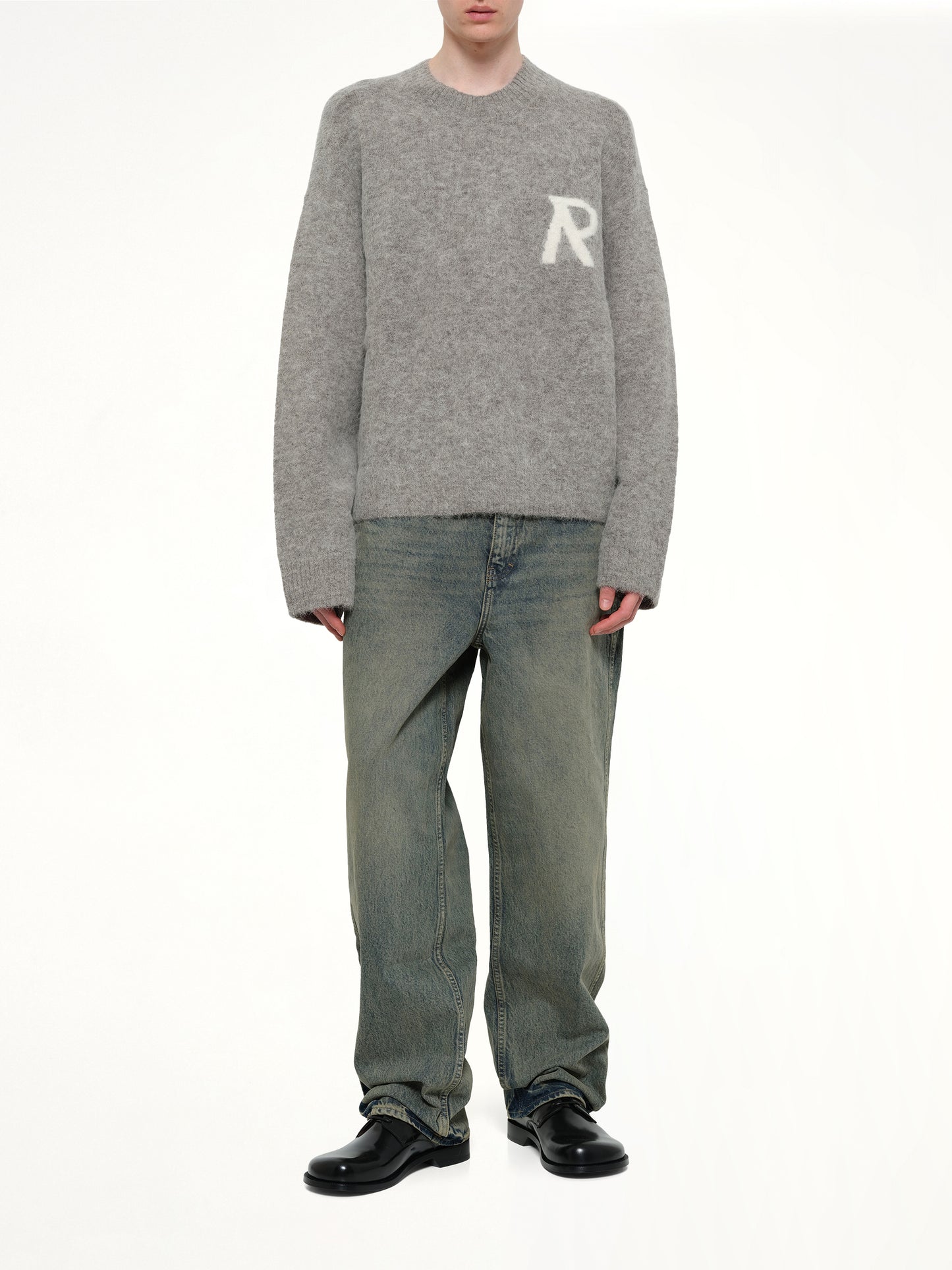 Logo Knit Sweater in Grey