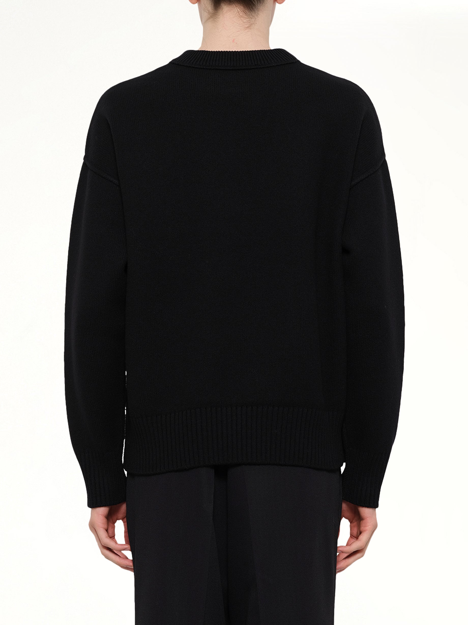 AMI PARIS Red Ami De Coeur Sweater in Black Back View from MARAIS