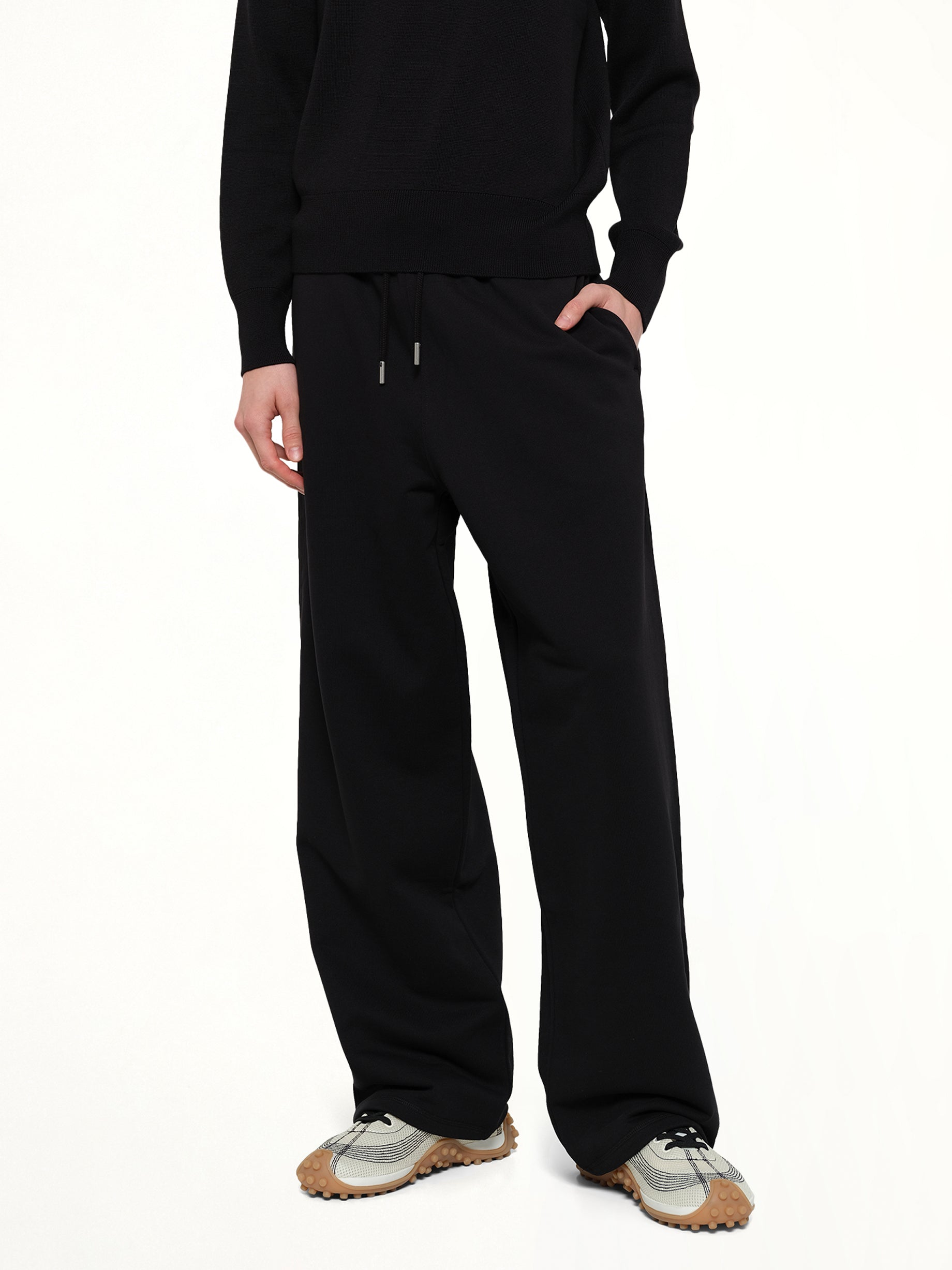 AMI PARIS Contrasted ADC Jogger in Black Detail Shot from MARAIS