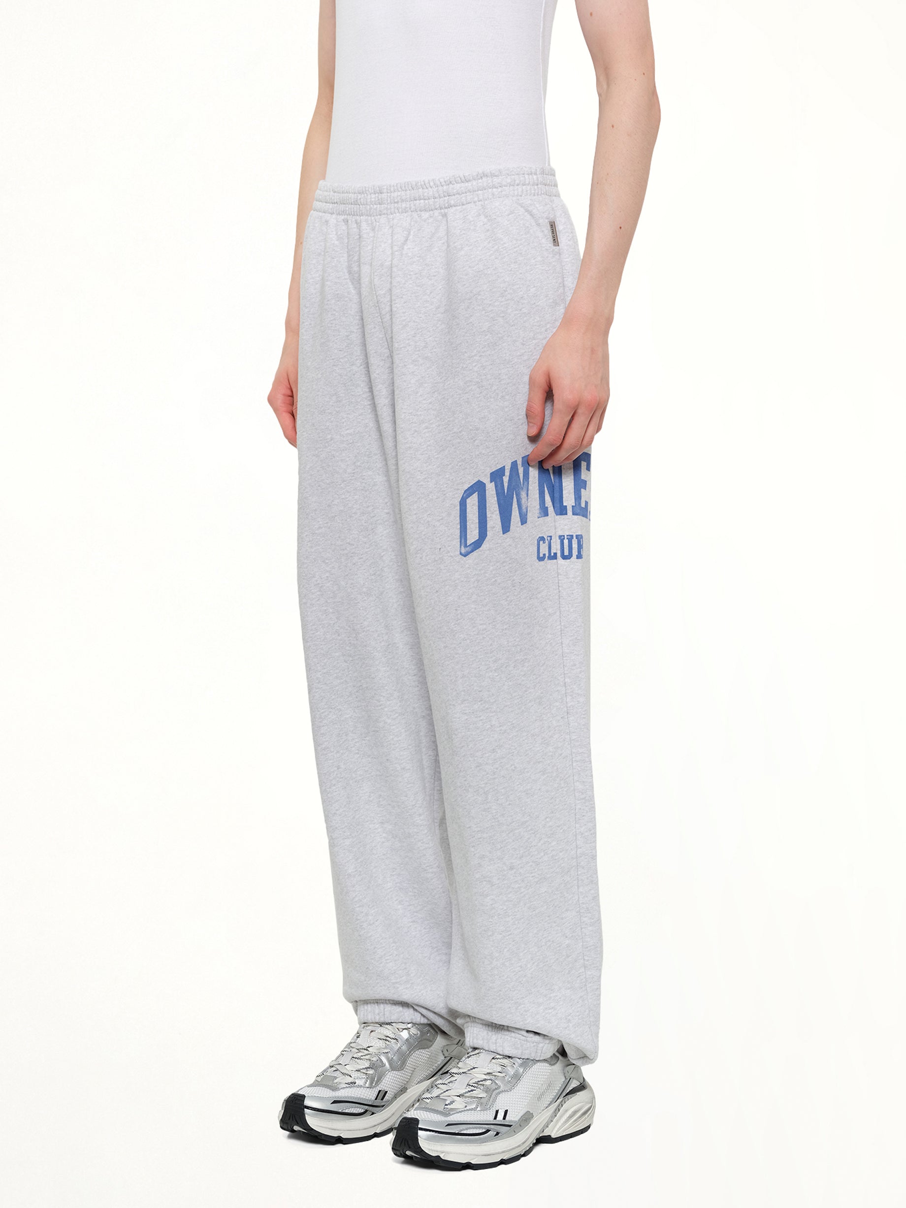 REPRESENT Represent Owners Club Sweatpant in Sprayed Ice Grey Marl Side View from MARAIS