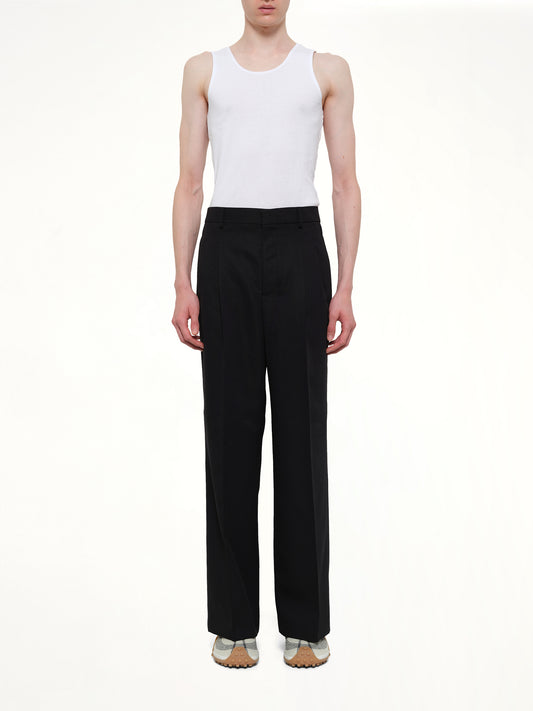 Low Waist Wide Trouser in Black