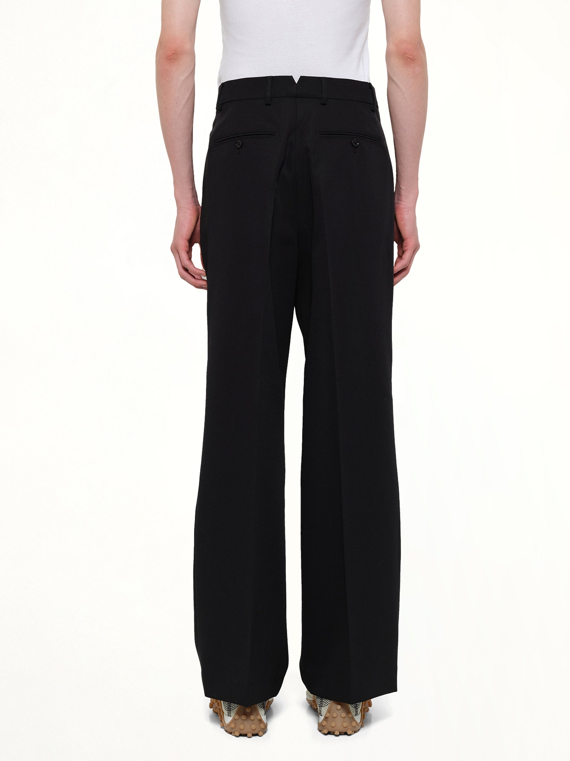 AMI PARIS , Low Waist Wide Trouser in Black Back View from MARAIS