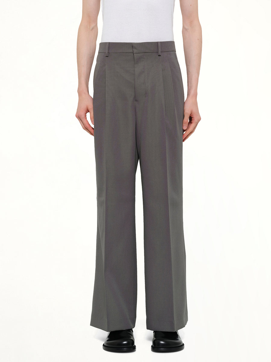 Low Waist Wide Trouser in Carbon