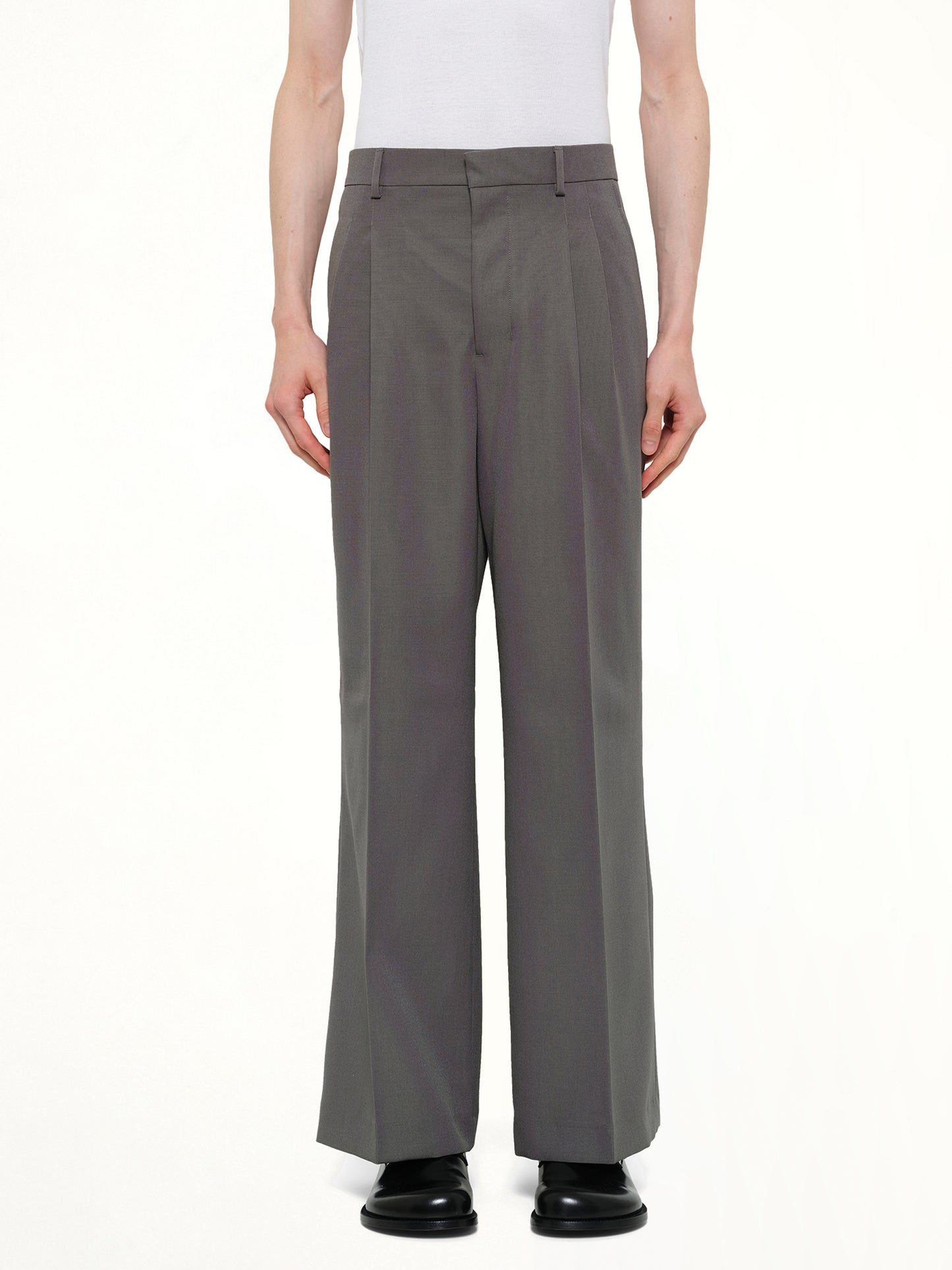 Low Waist Wide Trouser in Carbon