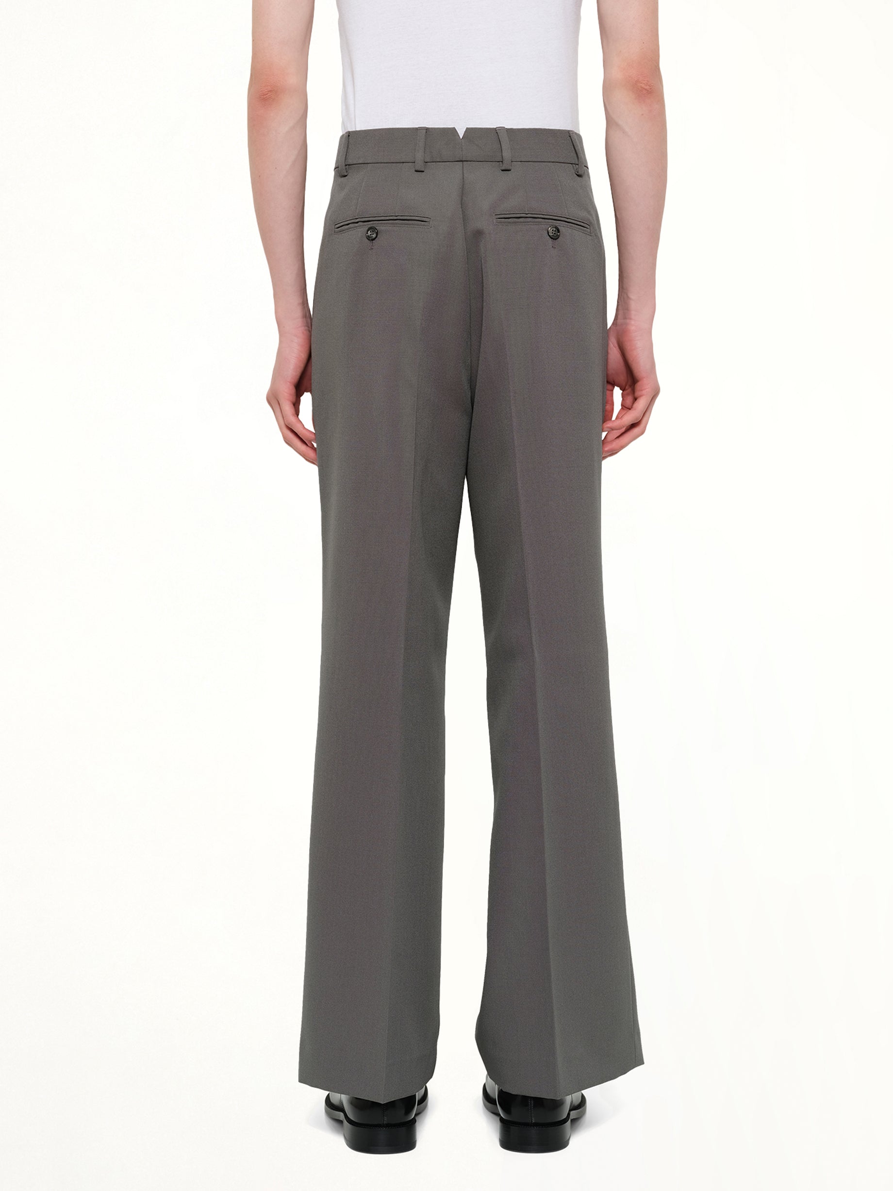 AMI PARIS Low Waist Wide Trouser in Carbon Back View from MARAIS