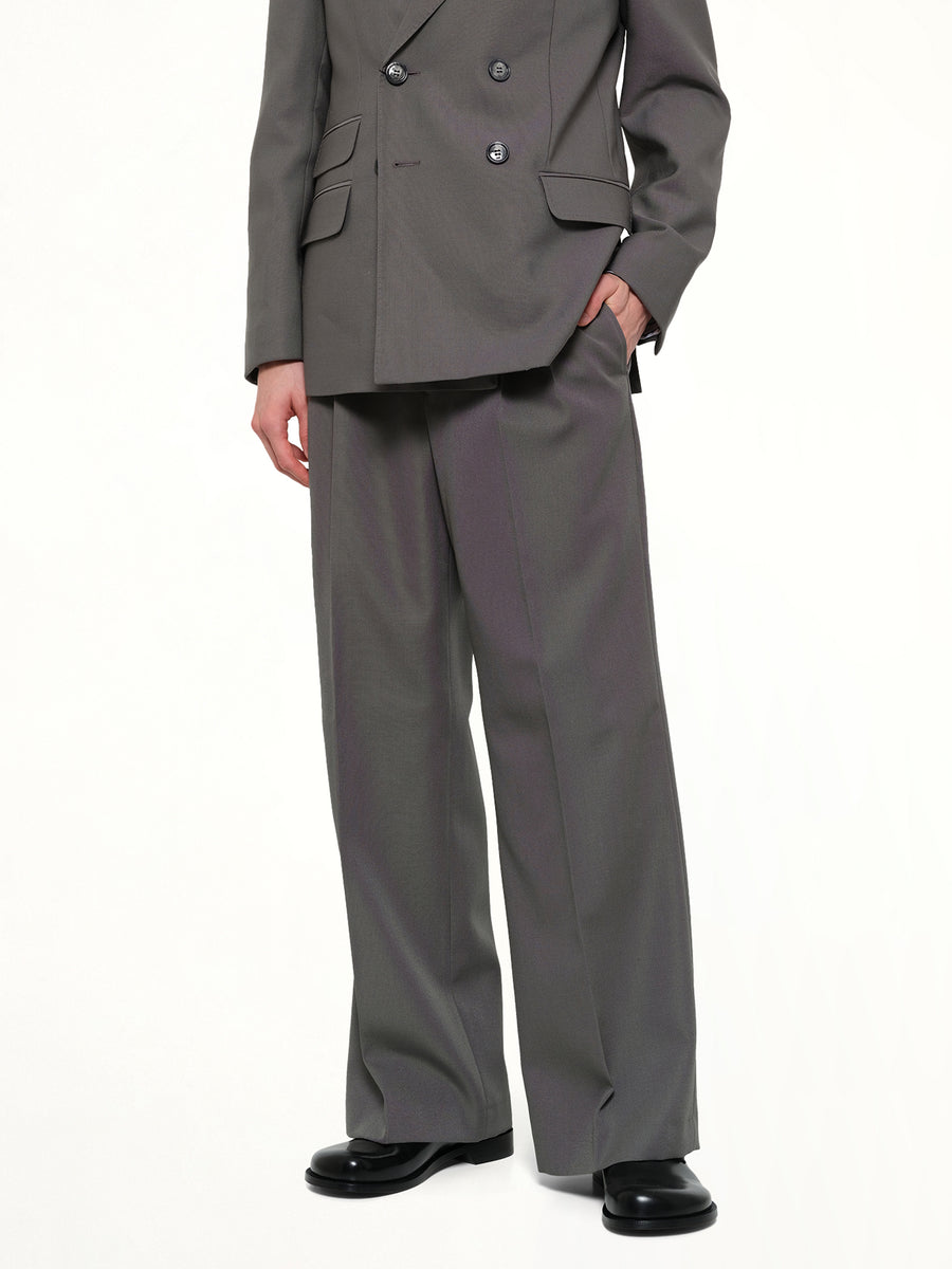 Low Waist Wide Trouser in Carbon