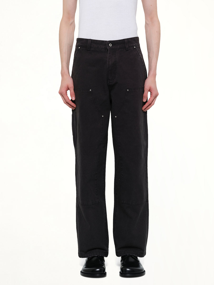 Worker Pant in Washed Black
