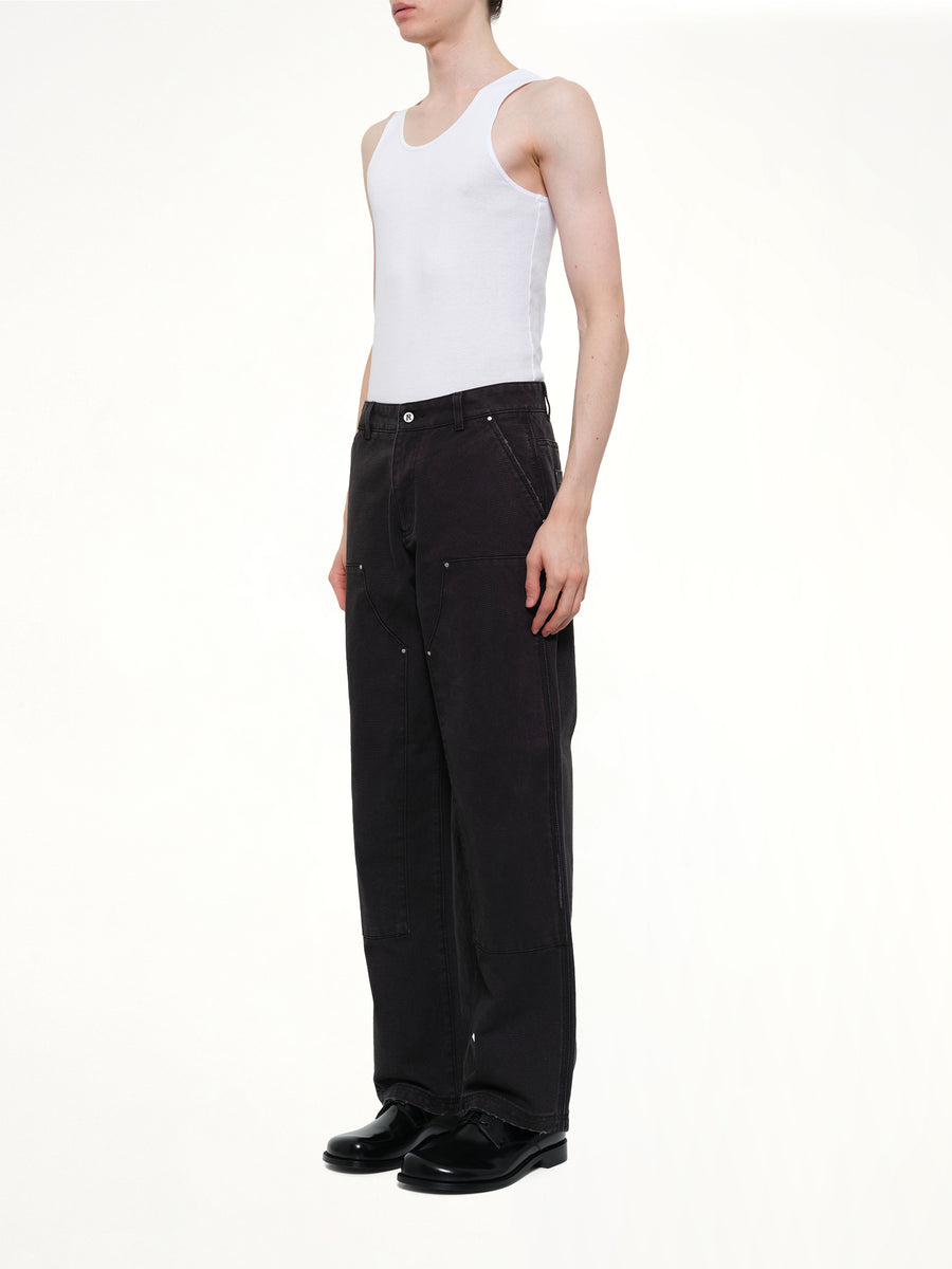 Worker Pant in Washed Black