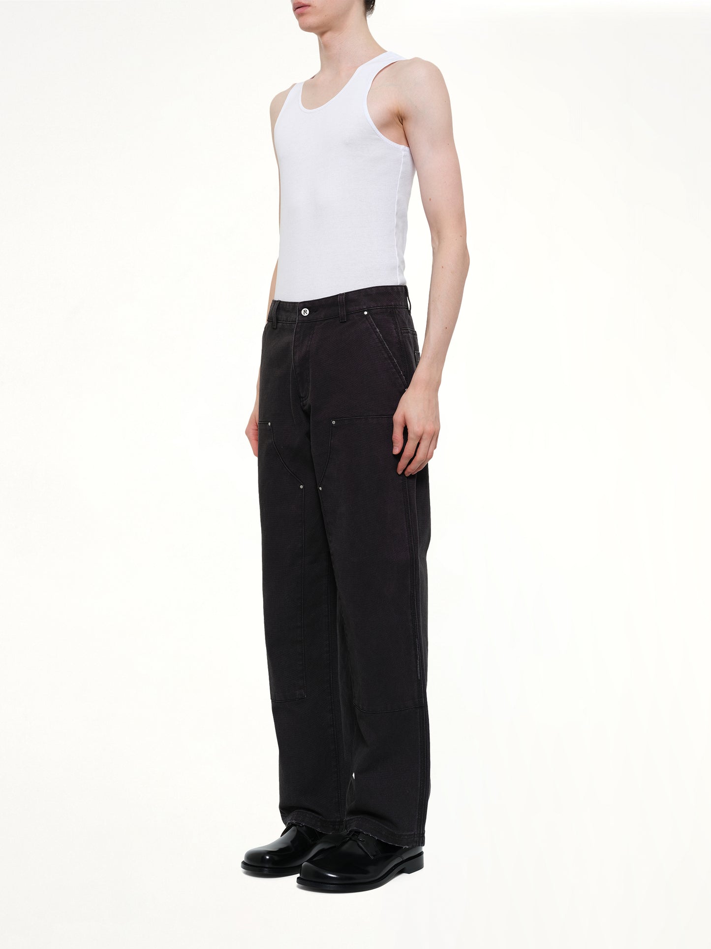 Worker Pant in Washed Black