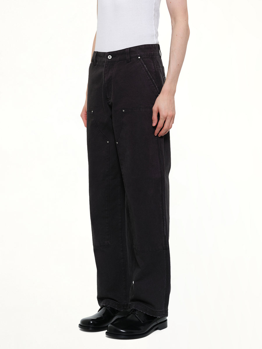 Worker Pant in Washed Black
