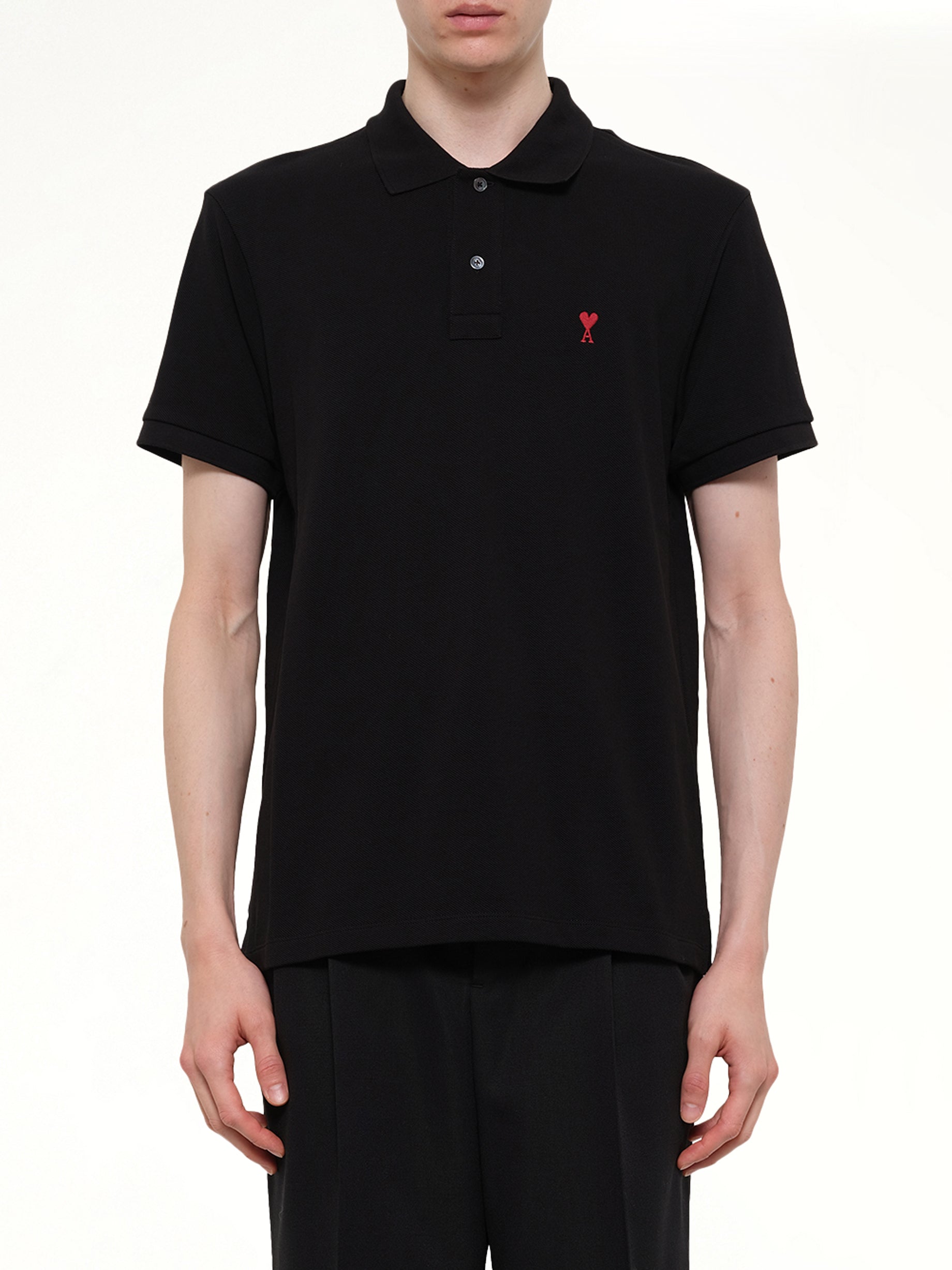 Red Ami De Coeur Polo in Black
