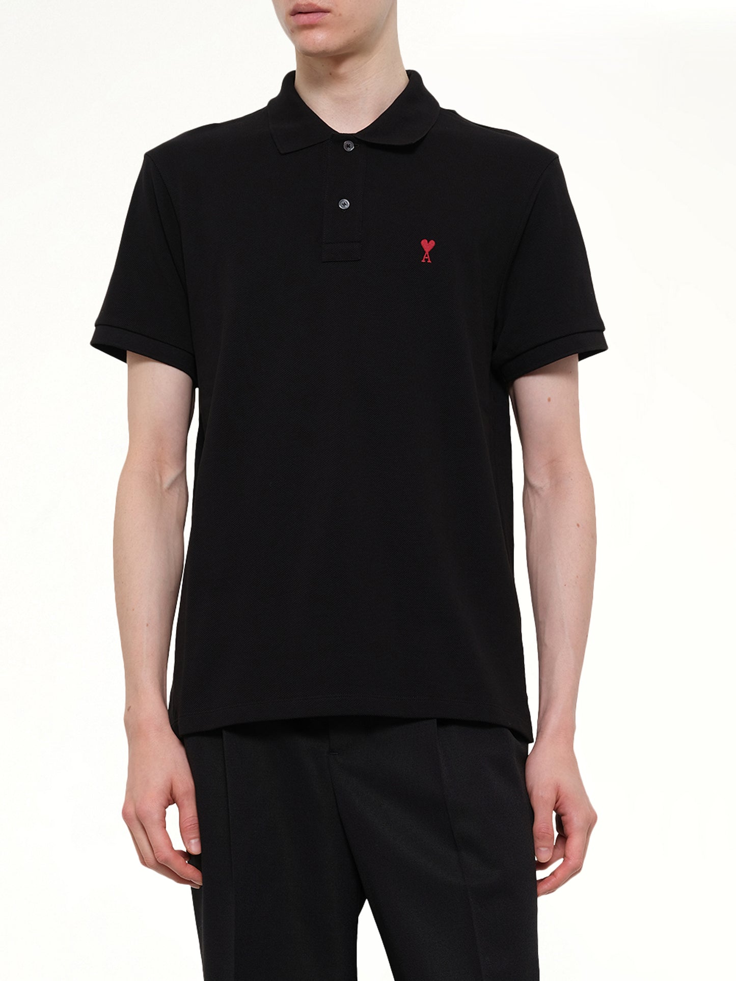 Red Ami De Coeur Polo in Black