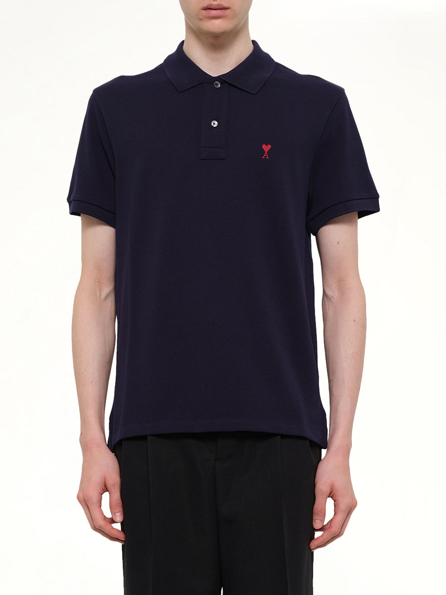 Ami De Coeur Polo in Navy/Red