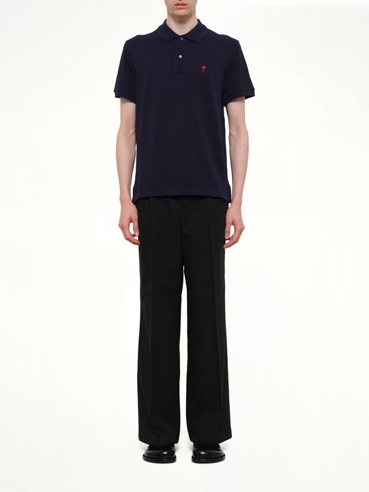 Red Ami De Coeur Polo in Navy