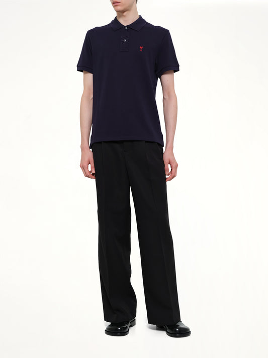 Red Ami De Coeur Polo in Navy