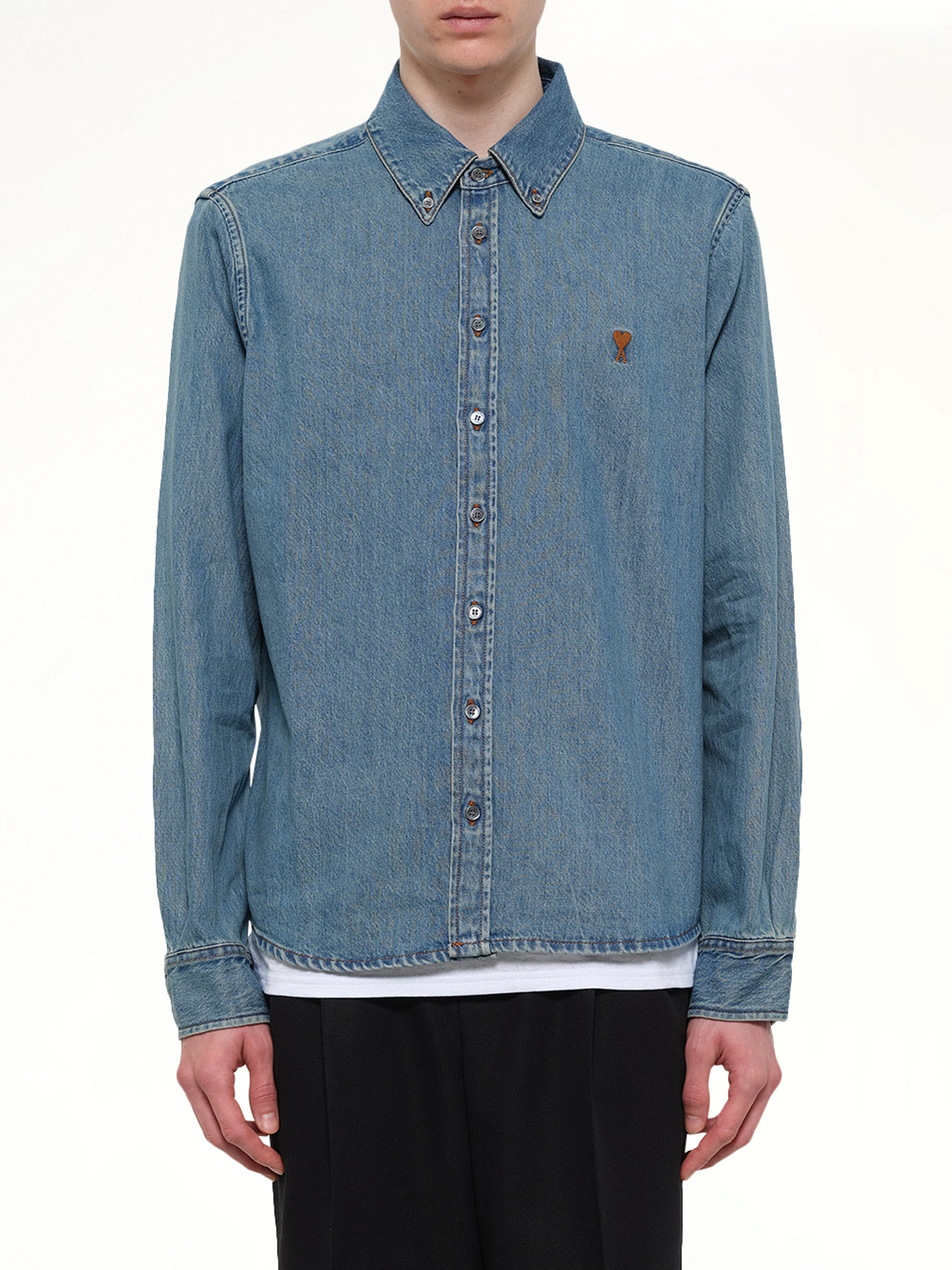 Contrasted Ami De Coeur Shirt in Blue