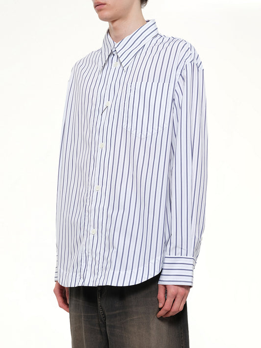 Embossed ADC Stripe Shirt in White