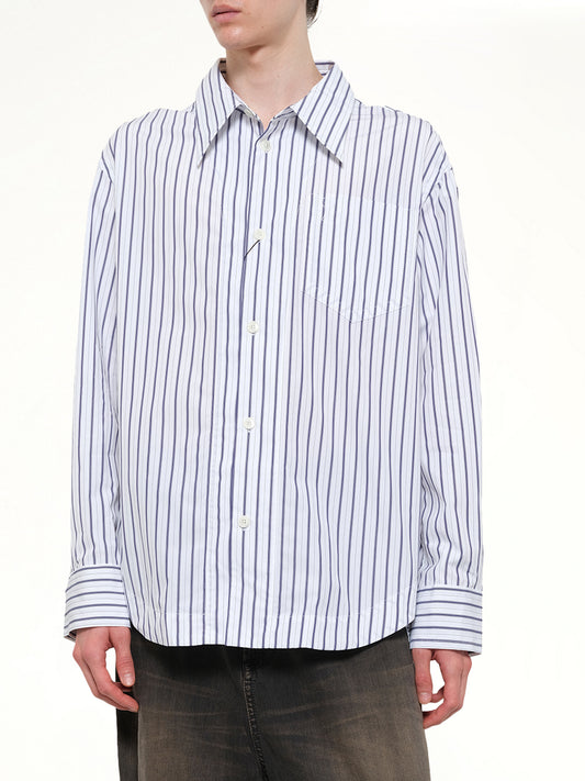 Embossed ADC Stripe Shirt in White